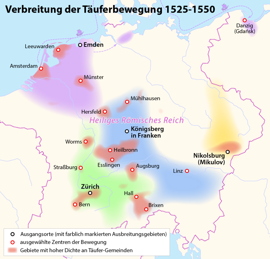 Verbreitung der Täuferbewegung